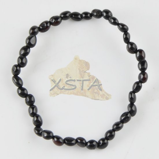 Small amber beads bracelet  for adults black